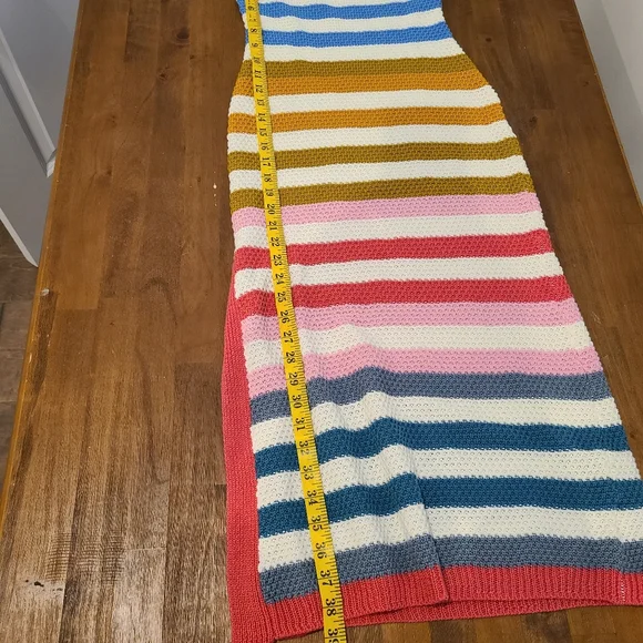 LE LIS Multi Colored Striped Crochet Tube Dress - Picture 7 of 9
